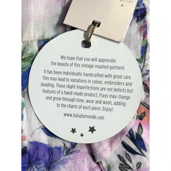 Tutu Du Monde Eden Dress Girls 3-6 Months Watercolor Summer Floral Lined Ruffled - Picture 13 of 16